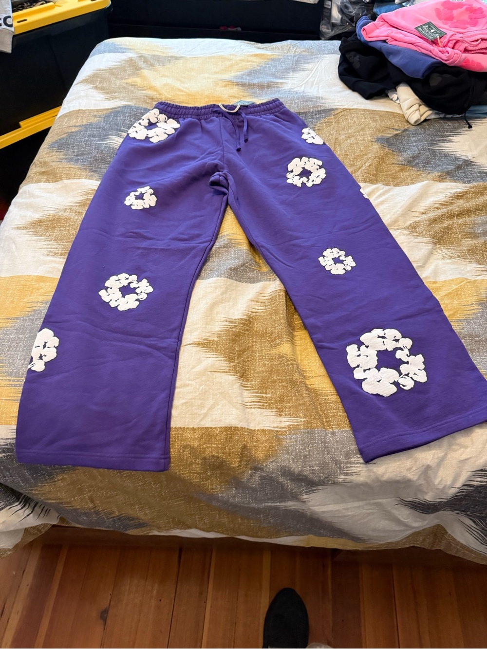 Denim Tears Cotton Wreath Men’s Purple Sweatpants Size M